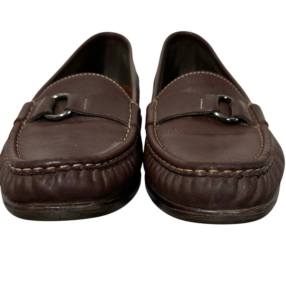 Women's SAS Brown Leather Horsebit Loafers Tripad Comfort Slip-Ons Size 7.5 - Picture 2 of 11